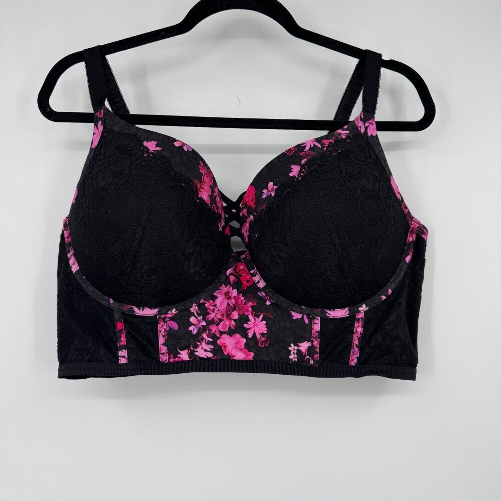 Torrid sexy curves XO Plunge Push-Up Bra corset like style size 42 DDD new witho